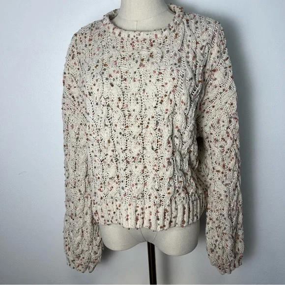 Moon & Madison Popcorn Chenille Knit Crew Neck Sweater - Picture 3 of 13